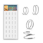 dnsm228 925 silver nose hoops nose  piercing