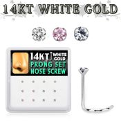 dwsc8 box w 14kt white gold nose screw w prong set 1.5 mm czs