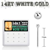 dwys5 box w 14kt white gold bend it nose studs w 1.5mm balls