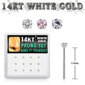 dwys7 box w 14kt white gold bend it nose studs w 1.5mm czs