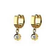 ergmjt6 gold steel huggies earrings w 6mm multi jewel ball