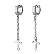 erhlcros +stainless steel +huggie choose  piercing