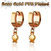 err767 rose gold stainless steel huggie earring w a tulip 