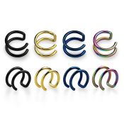 etcf fake illusion body jewelry anodized surgical steel 316l helix