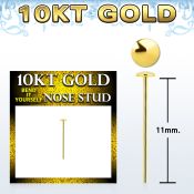 giysrd 10kt gold bend it nose stud with a 2mm gold round top