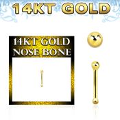 gnbb1b 14kt gold nose bone, 20g w a 1.5mm ball shaped top