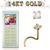 gsczqc l shape nose studs gold nose