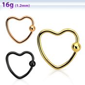 hcrt16 hoops captive rings anodized surgical steel 316l eyebrow