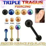 hextifo straight barbells anodized surgical steel 316l helix