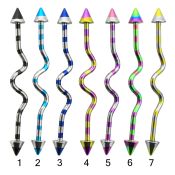 idatn14 straight barbells anodized surgical steel 316l 