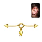 incntd16 anodized steel industrial loop barbell lightning symbol