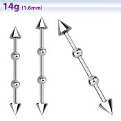 indsh15 straight barbells surgical steel 316l 