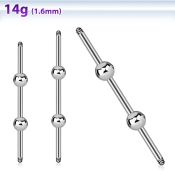 insh3 straight barbells surgical steel 316l 