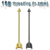 intsaw straight barbells anodized surgical steel 316l tragus