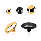 itag flat dome shaped pvd plated steel dermal anchor top part