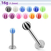 lbbeb3 labrets lip rings surgical steel 316l with acrylic parts labrets chin