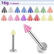 lbbecn3 labrets lip rings surgical steel 316l with acrylic parts labrets chin