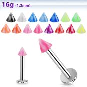 lbckn3 labrets lip rings surgical steel 316l with acrylic parts labrets chin