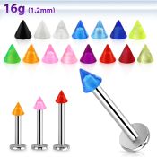 lbuvcn3 labrets lip rings surgical steel 316l with acrylic parts labrets chin