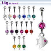 mcd445 belly rings surgical steel 316l belly button