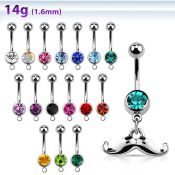 mcd517 belly rings surgical steel 316l belly button