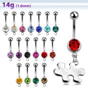 mcd615 belly rings surgical steel 316l belly button
