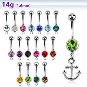 mcd632 belly rings surgical steel 316l belly button