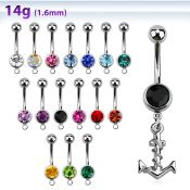 mcd699 belly rings surgical steel 316l belly button