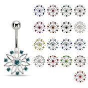 mcd700 steel belly banana, 14g w lower flower shape w crystals