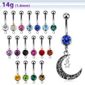 mcd730 belly rings surgical steel 316l belly button