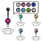 mdk376 belly rings anodized surgical steel 316l belly button