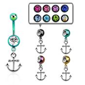 mdk632 belly rings anodized surgical steel 316l belly button