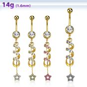 mdk701 belly rings anodized surgical steel 316l belly button