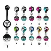 mdkfr8e belly rings anodized surgical steel 316l belly button