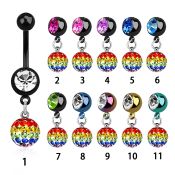 mdkfr8g belly rings anodized surgical steel 316l belly button