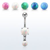 moopb5 steel belly banana w 7mm opal dangling 5mm opal ball
