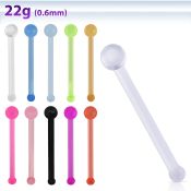 nbrta acrylic nose bone retainer, 20g w 1.5mm ball shaped tops