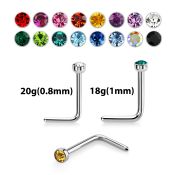 nlc surgical steel nose stud 2mm round gem