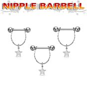 npdl51 surgical steel barbells nipple piercing