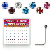 npsms l shape nose studs silver 925 nose