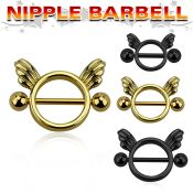 npt3 straight barbells anodized surgical steel 316l nipple