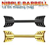 nptsh7 straight barbells anodized surgical steel 316l nipple