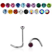 nsc l shape nose studs surgical steel 316l nose