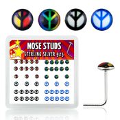 nslgx4 l shape nose studs silver 925 nose