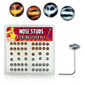 nslgx6 l shape nose studs silver 925 nose