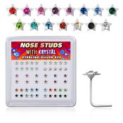 nssarbxm l shape nose studs silver 925 nose