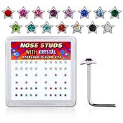 nsstxm l shape nose studs silver 925 nose