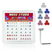 nstrm l shape nose studs silver 925 nose