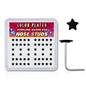 nsxsak l shape nose studs silver 925 nose