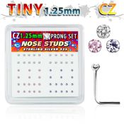 nszbm12 l shape nose studs silver 925 nose